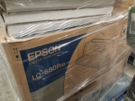 PALLET OF ASSORTED ITEMS TO INCLUDE EPSON LQ-680PRO PRINTER, TOILET SEATS AND FRANKIE BASIN MIXER