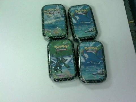 LOT OF 4 ASSORTED POKEMON TRADING CARD TINS