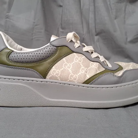 PAIR OF GUCCI SHOES IN GREEN/GREY/BEIGE SIZE 11