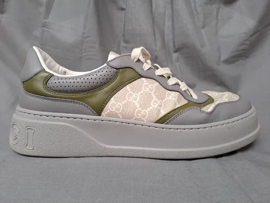 PAIR OF GUCCI SHOES IN GREEN/GREY/BEIGE SIZE 11