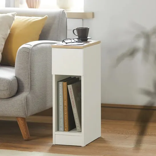 BOXED JAYSHAUN NIGHTSTAND - WHITE/NATURAL (1 BOX)