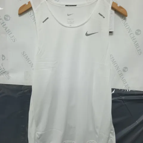 NIKE RUNNING MENS VEST IN WHITE - MEDIUM