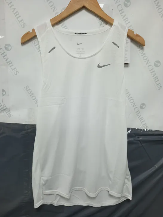 NIKE RUNNING MENS VEST IN WHITE - MEDIUM