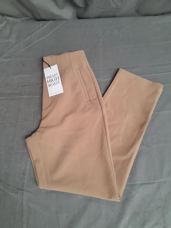 STRADIVARIUS HIGH WAIST TROUSER IN TAN SIZE 6