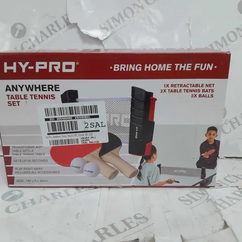 BOXED HY-PRO ANYWHERE TABLE TENNIS SET 