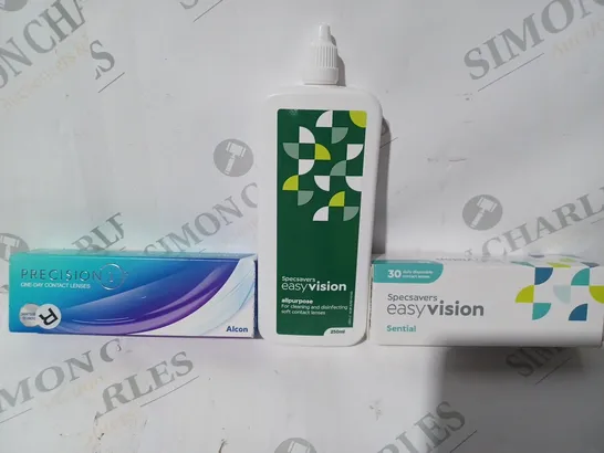 APPROXIMATELY 20 ASSORTED HOUSEHOLD ITEMS TO INCLUDE EASYVISION DISPOSABLE CONTACT LENSES, PRECISION 1 CONTACT LENSES, ETC