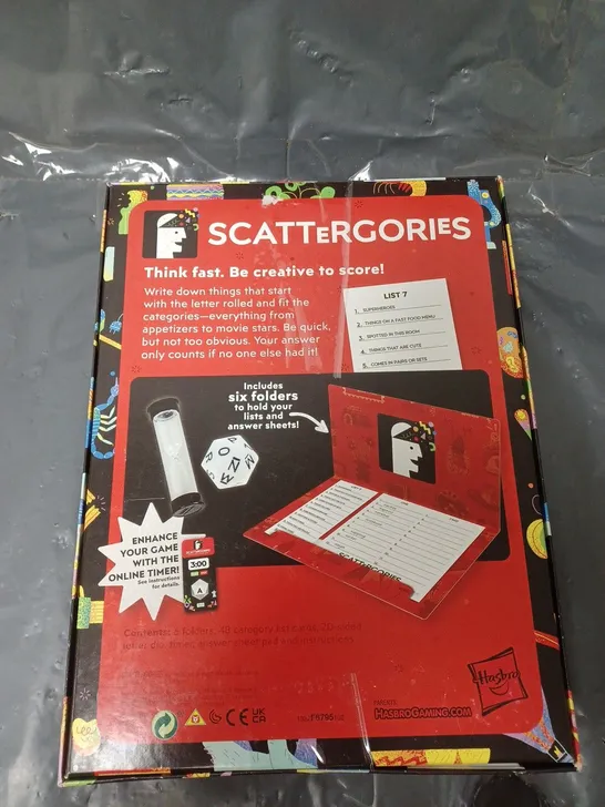 SCATTERGORIES QUICK WITH CATEGORIES GAME