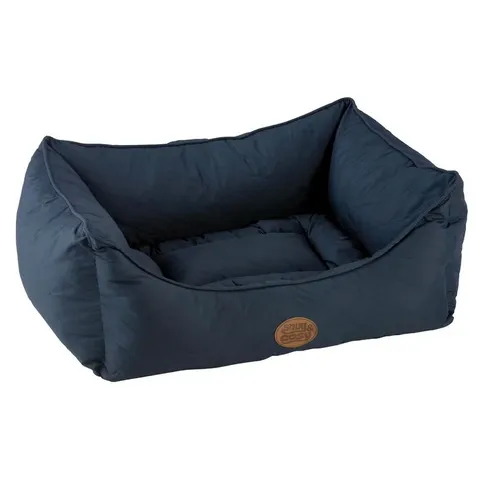 A BAGGED FINNICK PET BED IN NAVY BLUE 