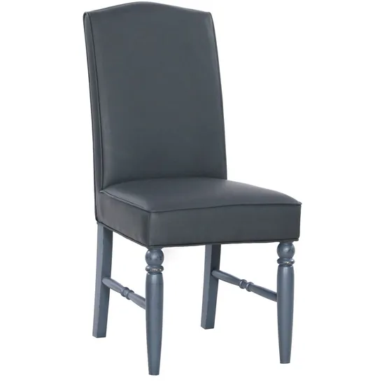 PAIR OF BRAND NEW BOXED HENLEY UPHOLSTERED DINING CHAIRS DOVE/GREY PU