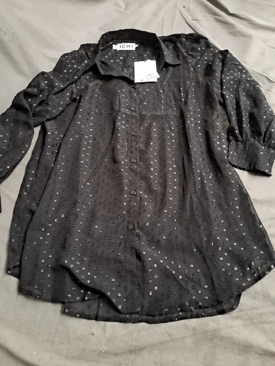 ICHI SPARKLE SHIRT, BLACK - SIZE 40 