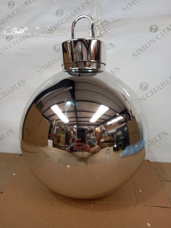 HOME REFLECTIONS PRE-LIT OVERSIZED FAIRY LIGHT GLASS BAUBLE - SILVER