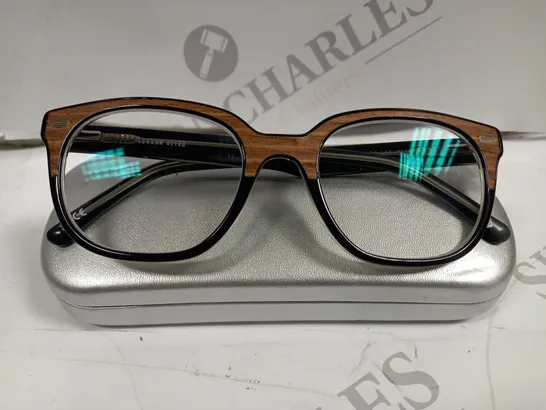 LONDON RETRO HANWELL LIGHT BROWN CRYSTAL/WOOD GLASSES 