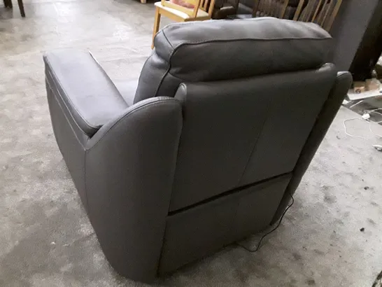 QUALITY ITALIAN DESIGNER PARMA NEW ELECTRIC RECLINER CHAIR -  DARK GREY LEATHER