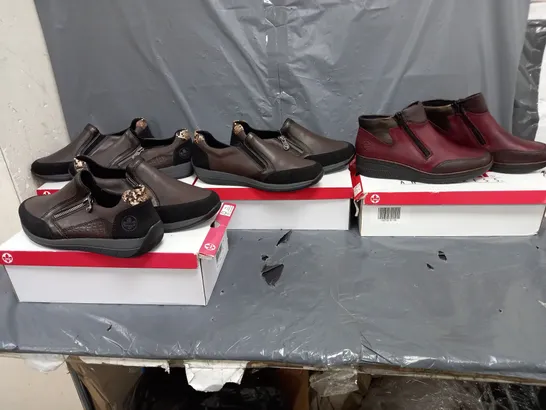 BOX OF FOUR ASSORTED PAIRS OF RIEKER SHOES 