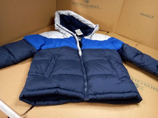 GEORGE FLEECE LINED BLUE/GREY WINTER COAT - AGE 11/12YRS