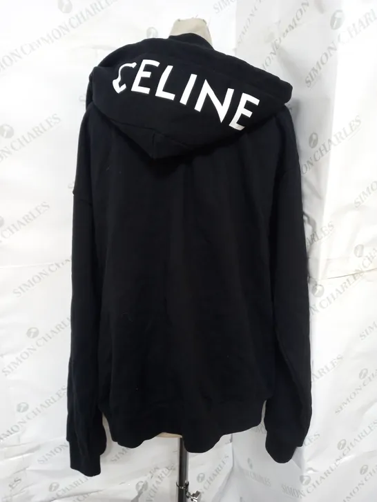 CELINE ZIP UP HOODIE IN BLACK SIZE M