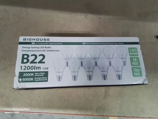 A BOX OF 10 1200LM/13W ENERGY SAVING LED LIGHT BULBS