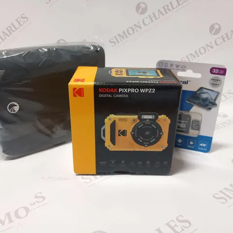 BOXED KODAK PIXPRO WPZ2 DIGITAL CAMERA WITH INTEGRAL HIGH SPEED MICRO SD CARD AND CARRY BAG