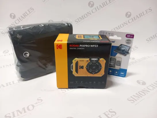 BOXED KODAK PIXPRO WPZ2 DIGITAL CAMERA WITH INTEGRAL HIGH SPEED MICRO SD CARD AND CARRY BAG