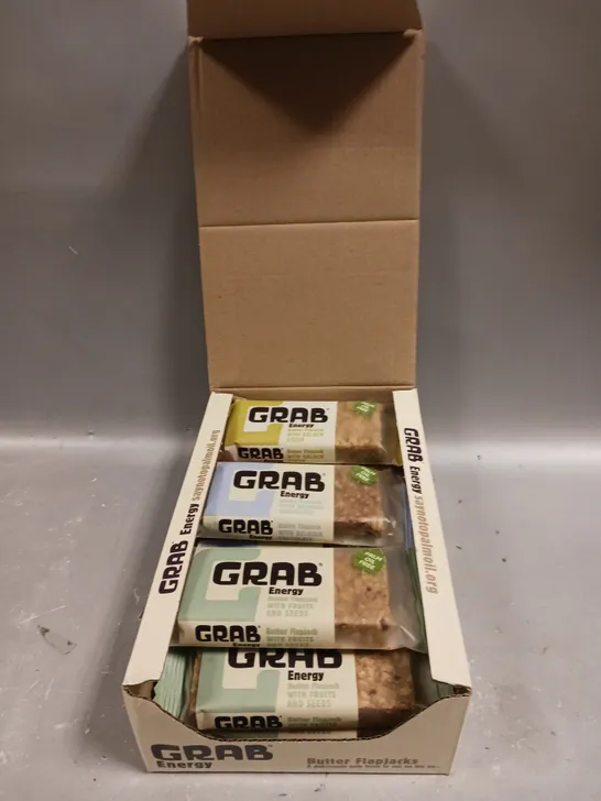 BOXED GRAB ENERGY BUTTER FLAPJACKS MIXED RAINBOW PACK 