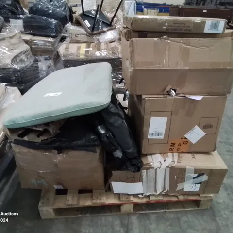 PALLET CONTAINING VARIOUS BOXED FURNITURE PARTS AND OTHER HOUSEHOLD ITEMS ETC.