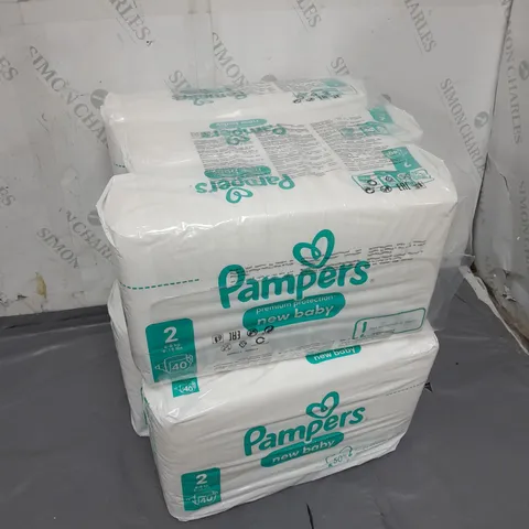 6 PACKS OF PAMPERS PREMIUM PROTECTION NEW BABY NAPPIES 