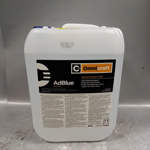 SEALED OMNICRAFT ADBLUE DIESEL EXHAUST FLUID - 10L - COLLECTION ONLY 