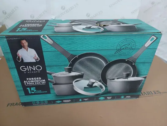 BOXED GINO D'ACAMPO FORGED ALUMINIUM PAN SET 