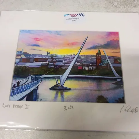 TWO SIGNED AND MOUNTED PAUL CAVANAGH PRINTS TO INCLUDE; WATERLOO STREET AND PEACE BRIDGE III