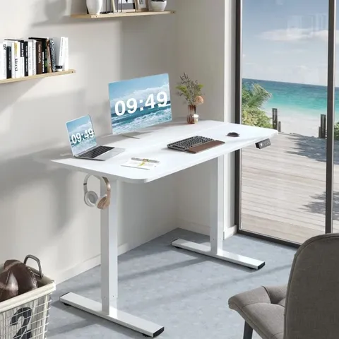 BOXED DESIGNER HIERONYMUS T SHAPED ELECTRIC HEIGHT ADJUSTABLE STANDING DESK