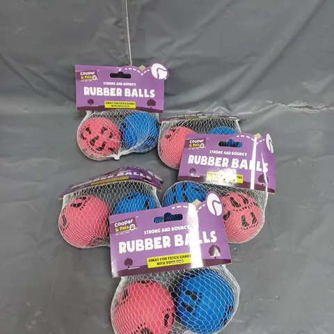 LOT OF 5 PACKS (2 PER PACK) COOPER & PALS RUBBER BALLS PET TOYS