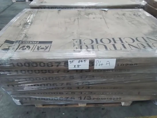 PALLET CONTAINING 8 BOXED PEAKE BLACK MARBLE & CHROME 160CM DINING TABLE PARTS - BOXES 1 OF 3 ONLY