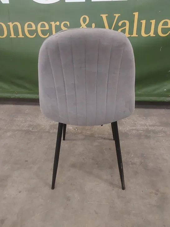 DESIGNER GREY FABRIC UPHOLSTERED DINING CHAIR 