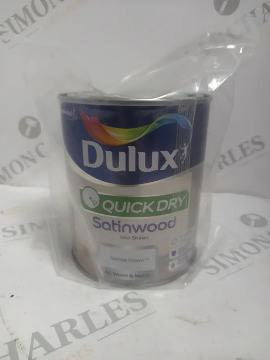 BOXED SEALED DULUX QUICK DRY SATINWOOD MID SHEEN - 750ML - GOOSE DOWN 