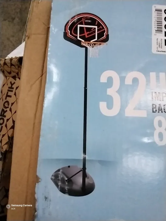 BOXED ADJUSTABLE PORTABLE FULL-SIZE BASKETBALL HOOP