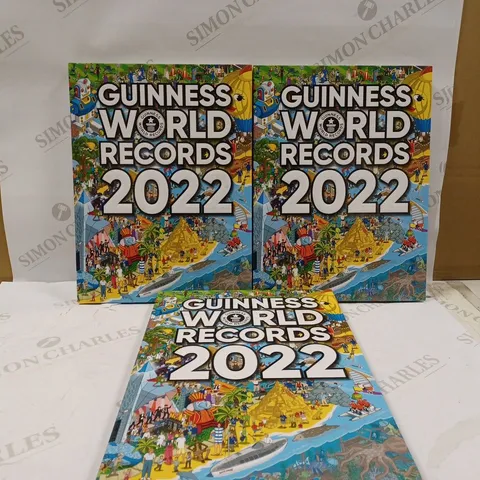 LOT OF 3 OFFICIAL GUINNESS WORLD RECORDS 2022 BOOKS