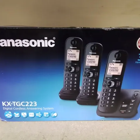 LOT OF 6 PANASONIC KX-TGC223 3-HANDSET DIGITAL CORDLESS ANSWERING SYSTEM PHONES