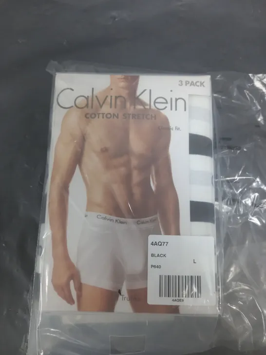 CALVIN KLEIN CORE 3 PACK TRUNKS - BLACK SIZE L 