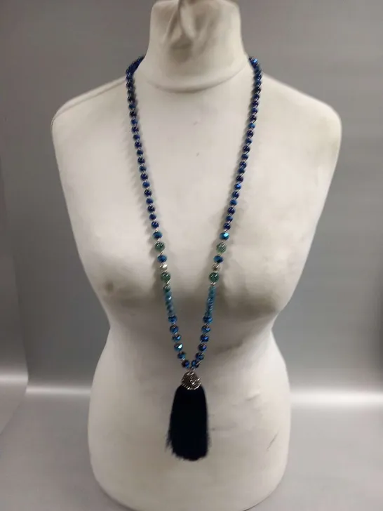 BRAND NEW BROWN PEPPER HANDBAGS JEWELLERY CONNECTION UK BLUE NECKLACE