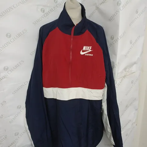 NIKE WATERPROOF JACKET IN RED/WHITE/BLUE SIZE XL