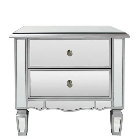 BOXED MIRAGE MIRRORED 2-DRAWER BEDSIDE CABINET (1 BOX)