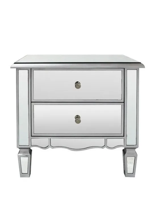 BOXED MIRAGE MIRRORED 2-DRAWER BEDSIDE CABINET (1 BOX) RRP £149