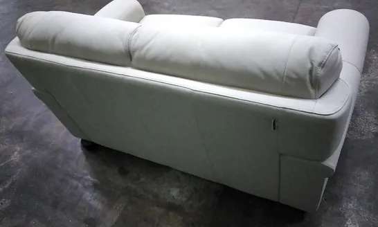 QUALITY ITALIAN DESIGNER ONTARIO 2 SEATER SOFA IN WHITE LEATHER 