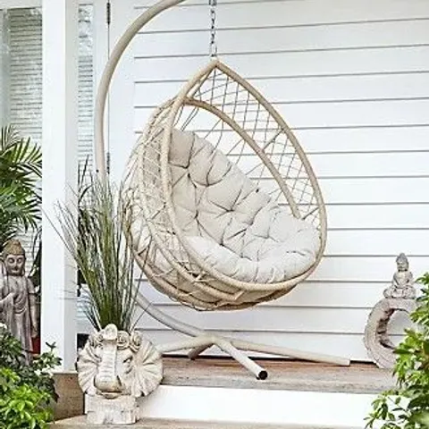 MY GARDEN STORIES OSLO COLLAPSIBLE COCOON EGG CHAIR NATURAL