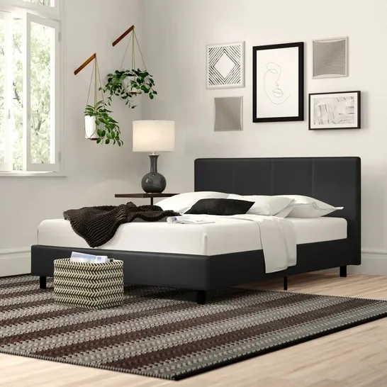 BOXED MORGANA UPHOLSTERED BED FRAME BLACK // SIZE: KING (1 BOX)