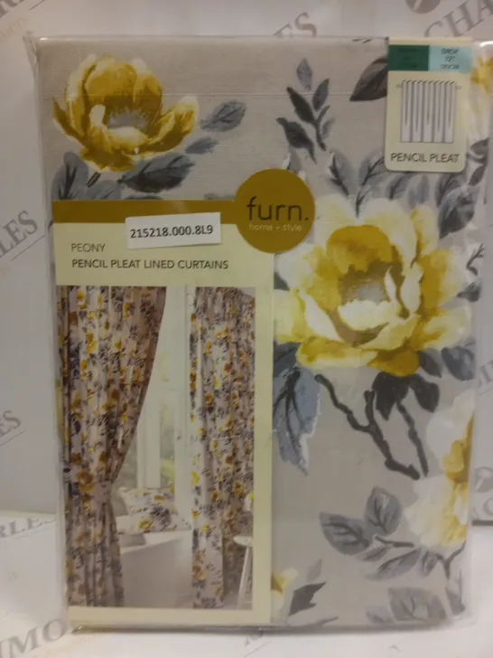 FURN PEONY PENCIL PLEAT LINED CURTAINS 