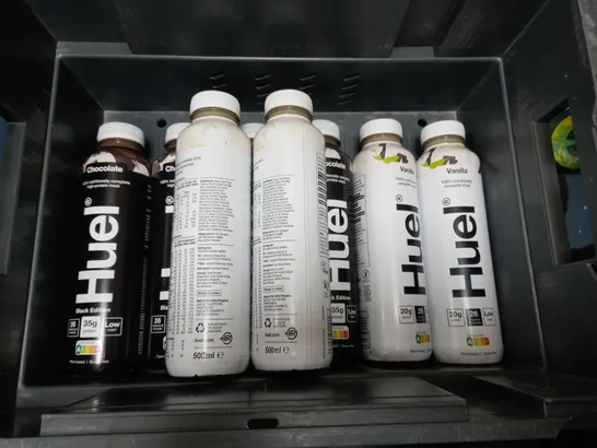 LOT OF 10 HUEL FOOD SUPPLEMENT DRINKS 500ML CHOCOLATE AND VANILLA FLAVOUR