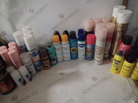 BOX OF HOUSEHOLD ITEMS TO INCLUDE GOT2B GLUED , LOREAL PARIS EXTRA STRONG HOLD HAIRSPRAY