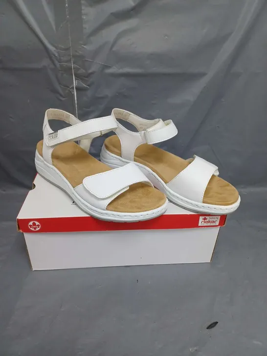 RIEKER LADIES VELCRO FASTENING SANDALS WHITE SIZE EU 39