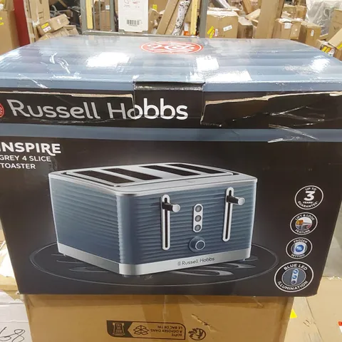 BOXED RUSSELL HOBBS 4-SLICE INSPIRE TOASTER - BLUE